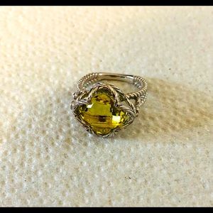 Silver peridot cocktail ring